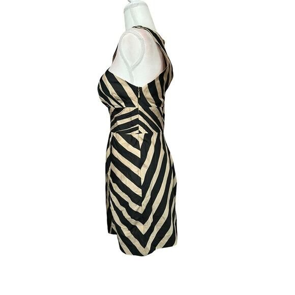 Anthropologie Leifsdottir Black and Tan Striped Macaw Dress Size 8 $298 - Picture 8 of 15